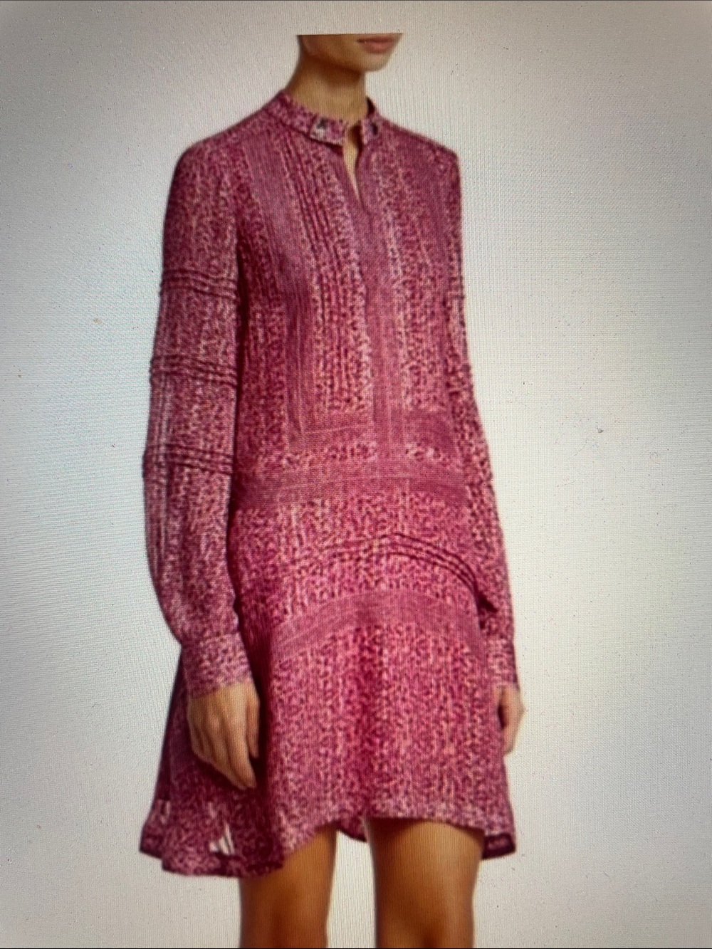 Derek Lam 10 Crosby pink metallic mini dress with lace insets sz 4